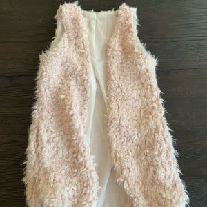 blush fur vest